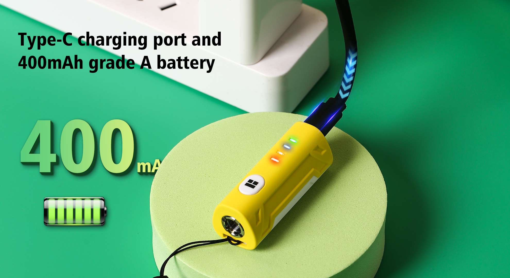 Type charging port and TIK10 Battery.