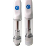 Two white and blue vaporizers on a white background - White Tip - 1ml - Cookies Tip.