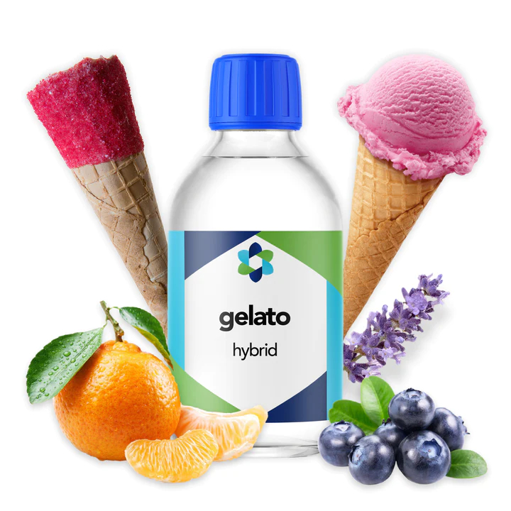 Gelato flavored liquid with 100ml capacity, infused with 1ml of Gelato Terpenes (1ml).
