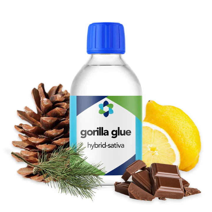 A bottle of Gorilla Glue GG4 Terpenes (1ml).